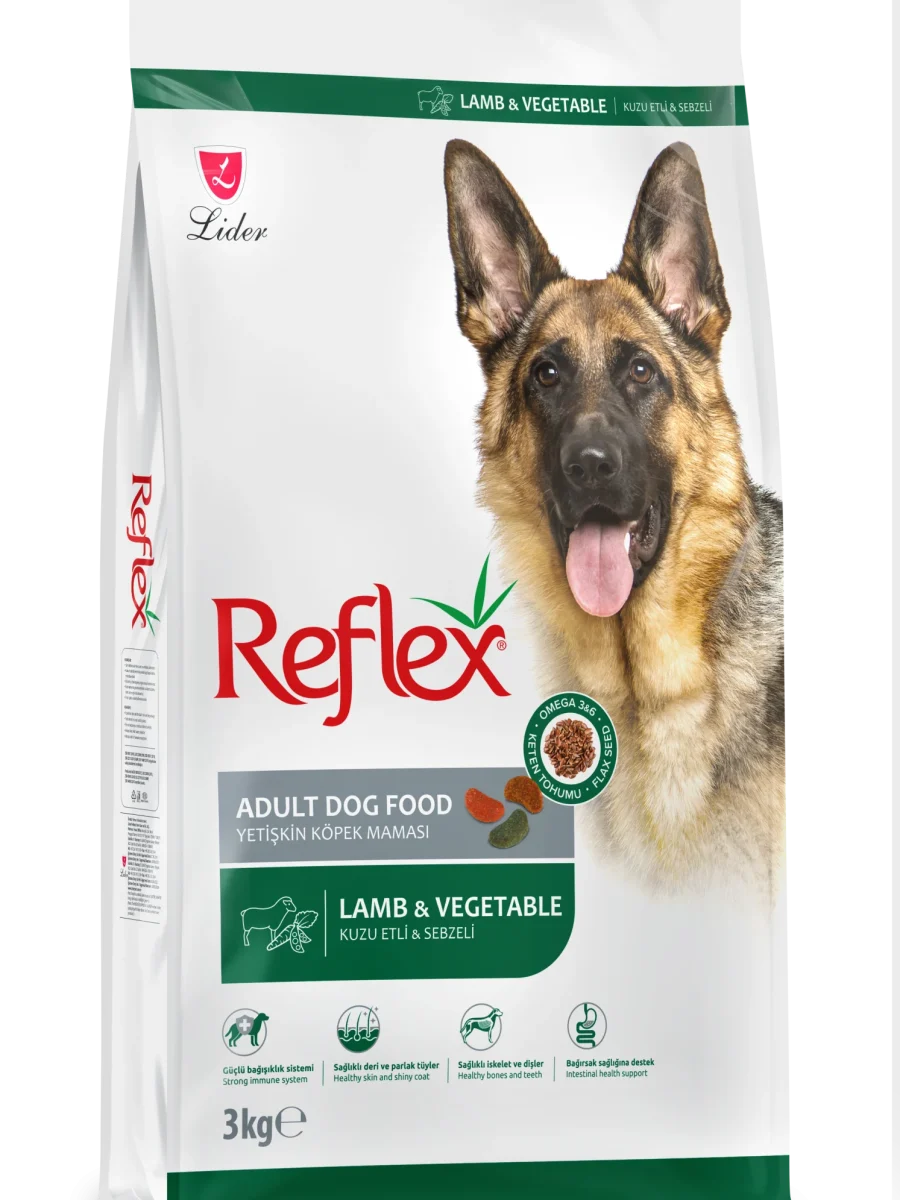 Reflex Kuzu Etli ve Sebzeli Yetişkin Köpek Maması 3kg