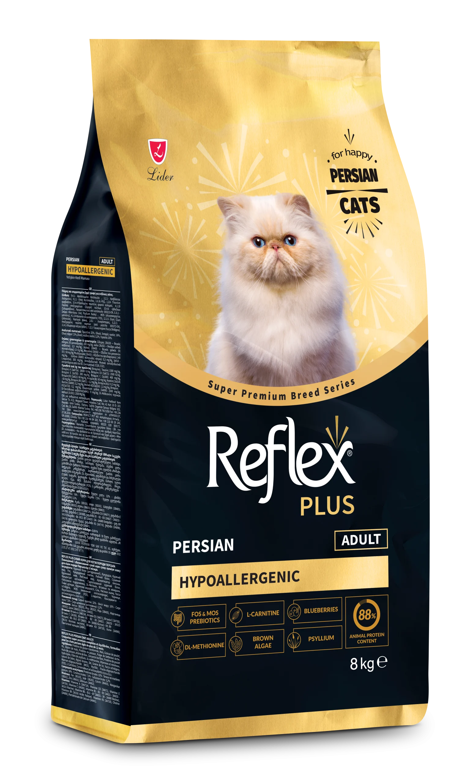 Reflex Plus Persian Hipoalerjenik Yetişkin Kedi Maması 8 kg