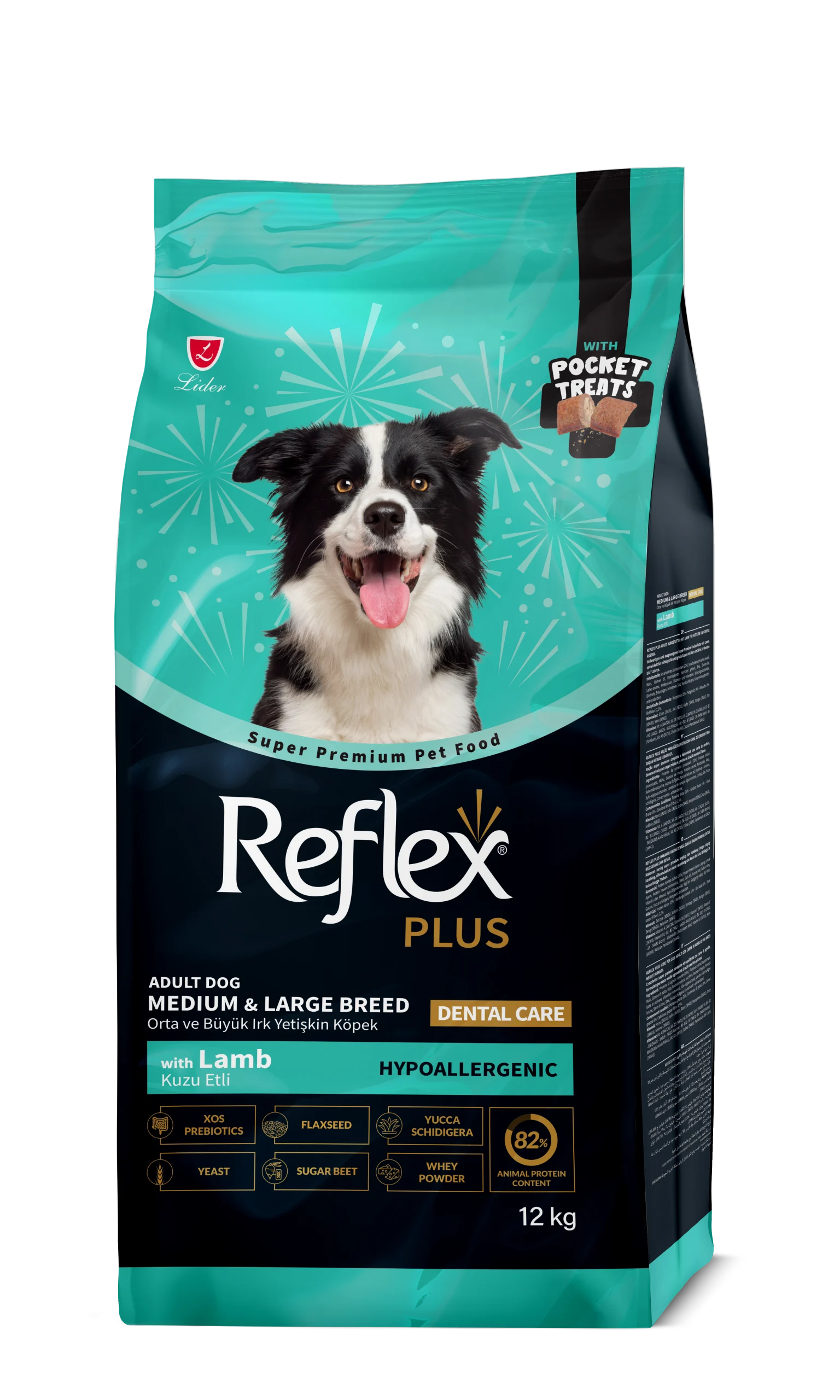 Reflex Plus Pocket Treats Kuzu Etli Yetişkin Köpek Maması 12 kg