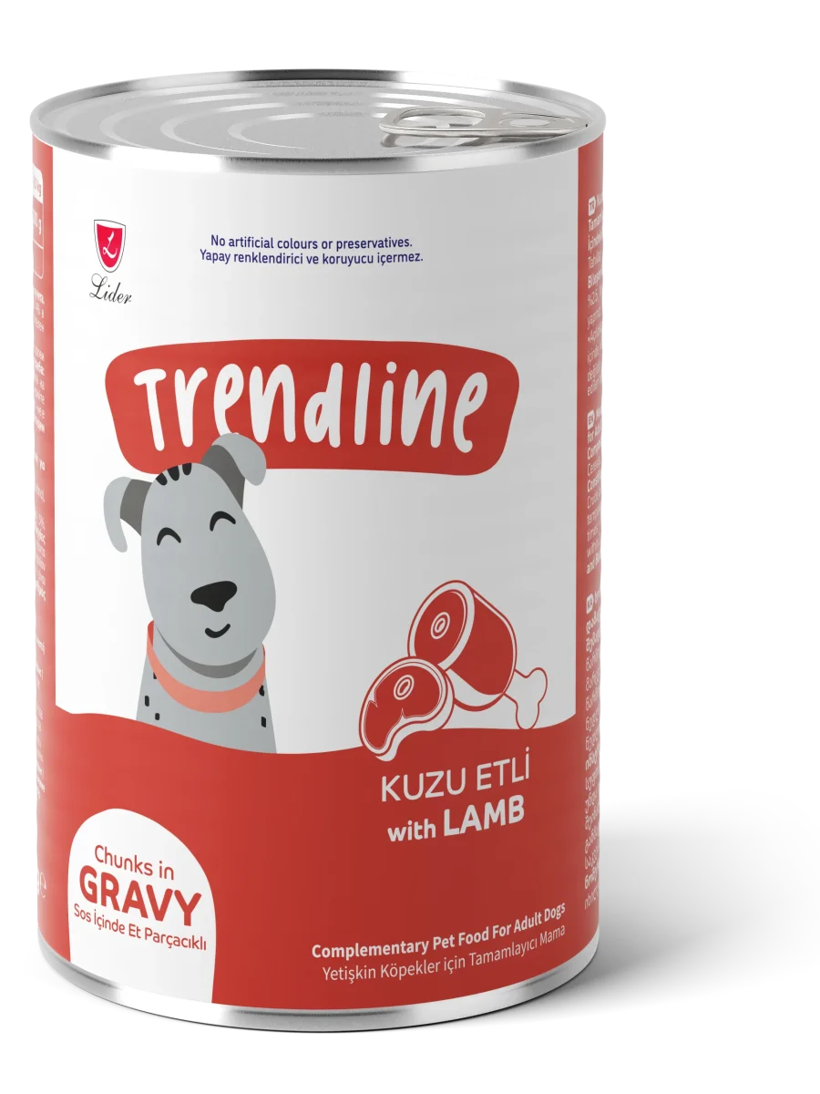 Trendline Konserve Sos İçinde Kuzu Etli Yetişkin Köpek Maması 400 g