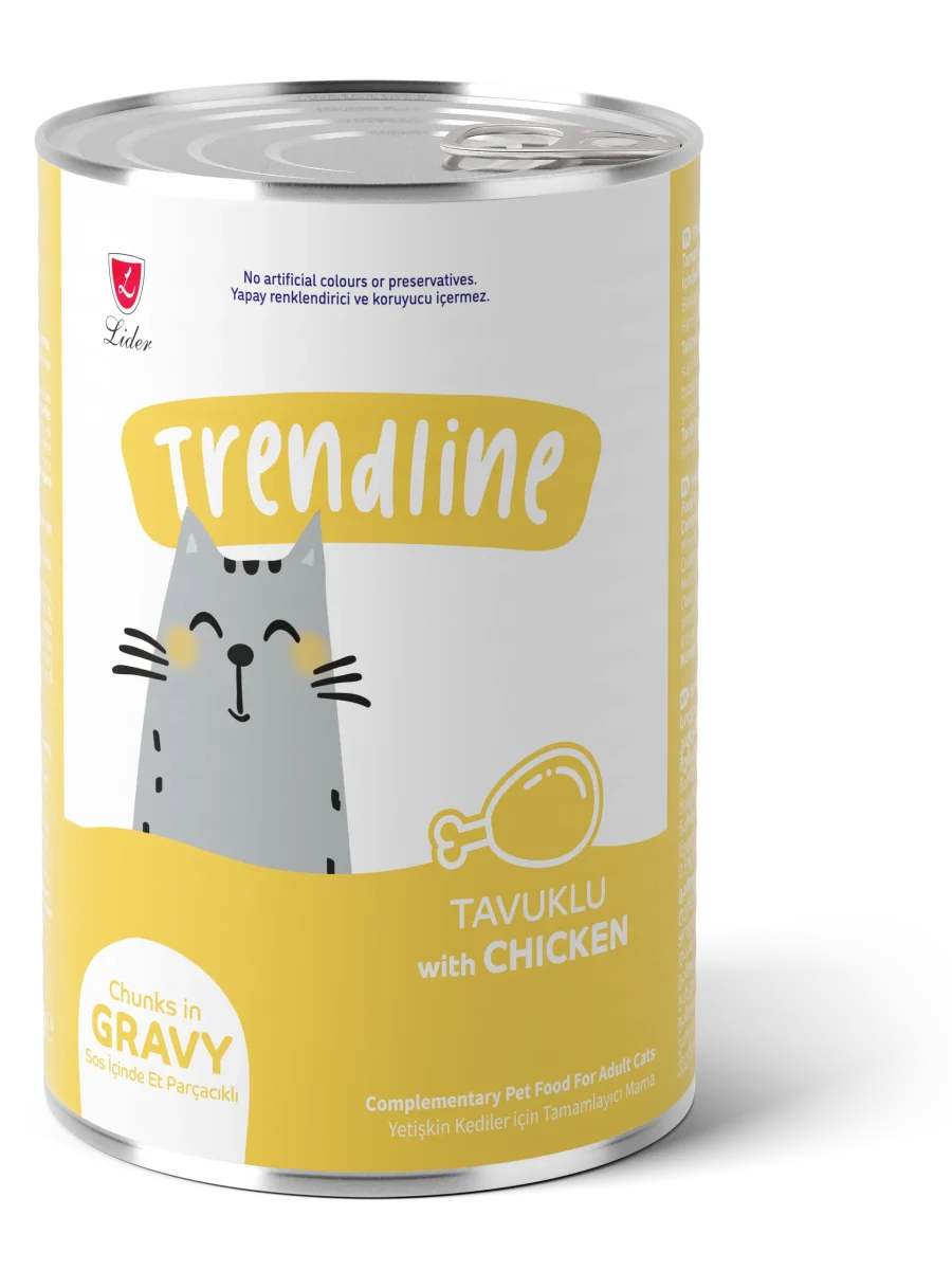 Trendline Konserve Sos İçinde Tavuklu Yetişkin Kedi Maması 400g