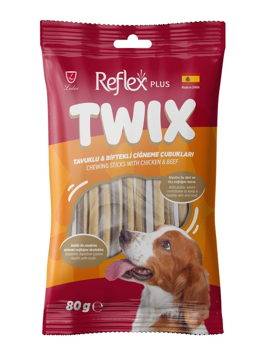 Reflex Plus Köpek Ödülü Twix Çift Etli Çubuk 80 Gr