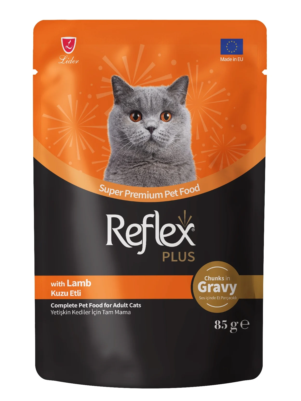 Reflex Plus Kedi Maması Kuzu Etli Soslu Pouch 85 G