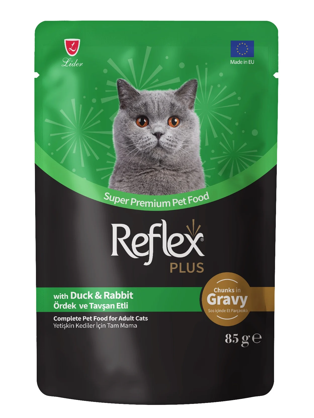 Reflex Plus Kedi Maması Ördekli Tavşanlı Pouch 85 G