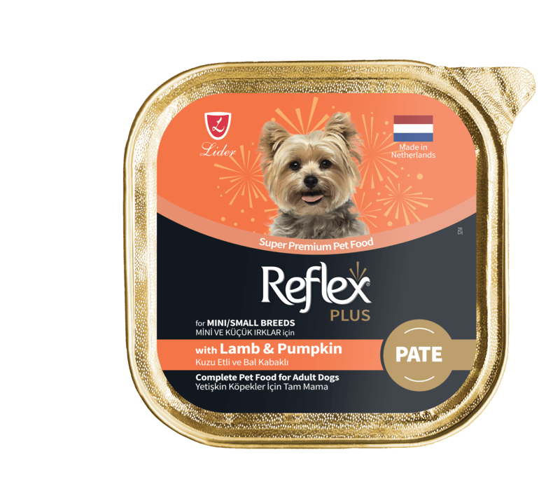 Reflex PlusKuzu Etli ve Bal Kabaklı Küçük Irk Köpek Maması Pate 85g