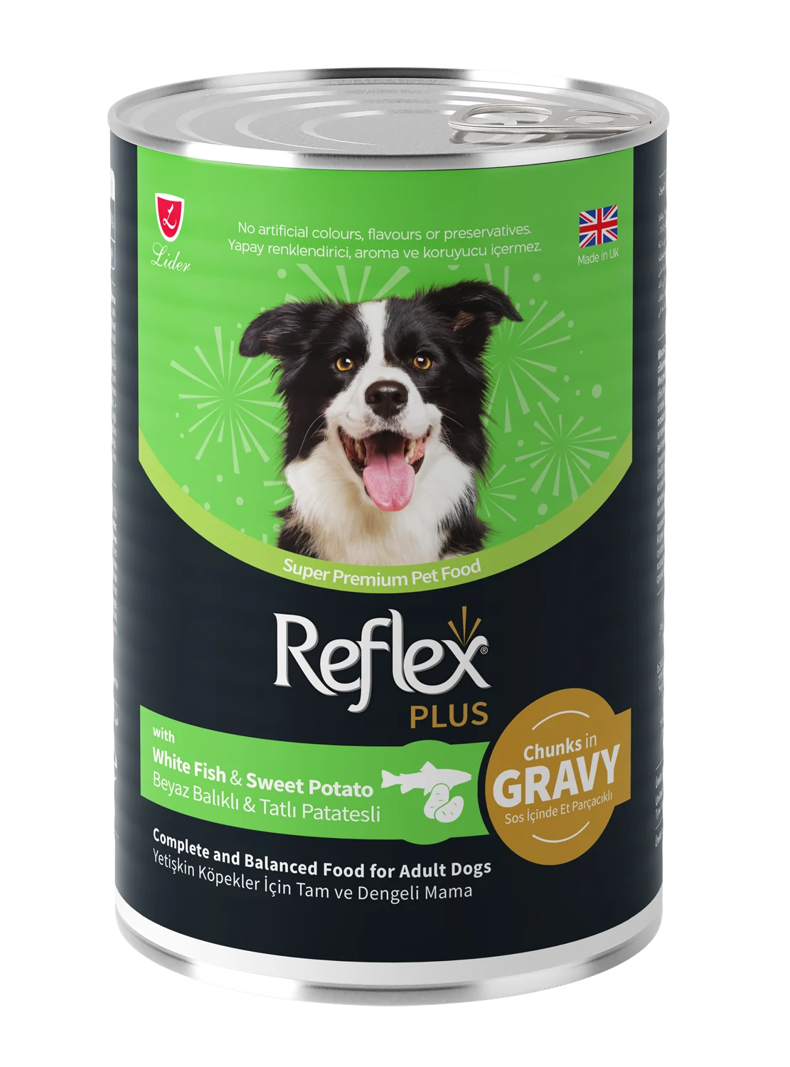 Reflex Plus Yetişkin Köpek Yaş Maması Beyaz Balıklı ve Tatlı Patatesli 400g