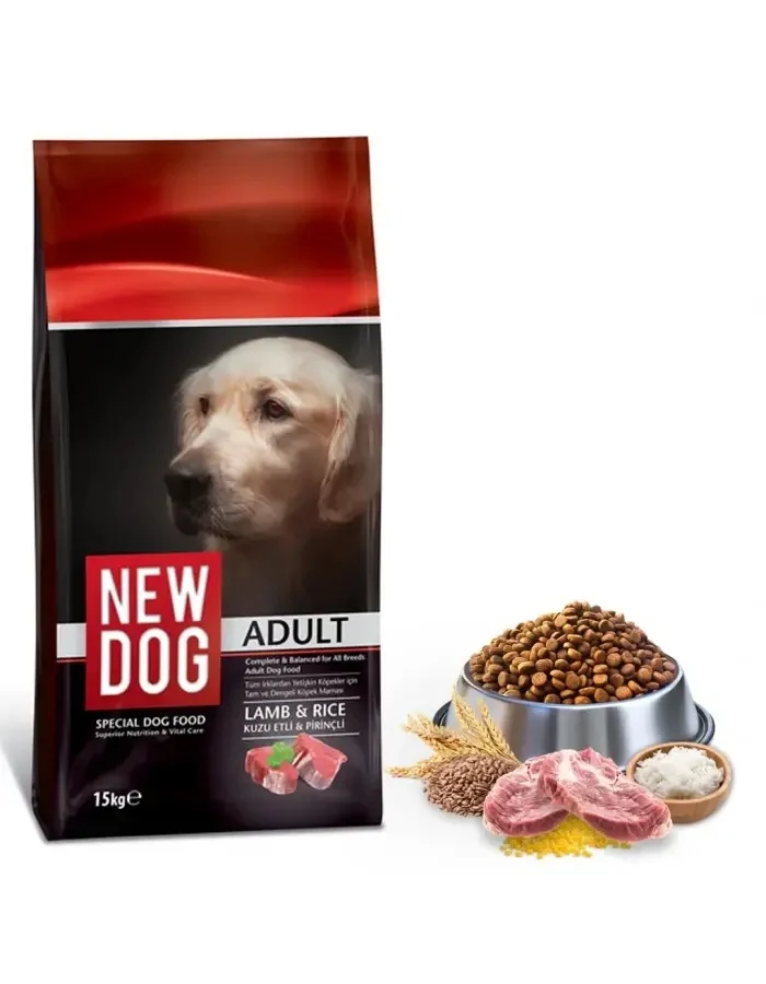 NEW DOG KUZU ETLİ PİRİNÇLİ YETİŞKİN KÖPEK MAMASI 15 KG