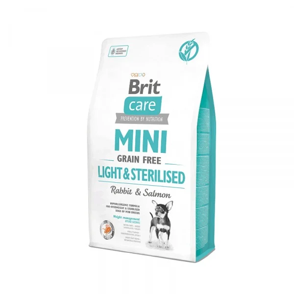 BRIT CARE MINI LIGHT STERILISED TAVŞANLI TAHILSIZ KÖPEK MAMASI 2 KG