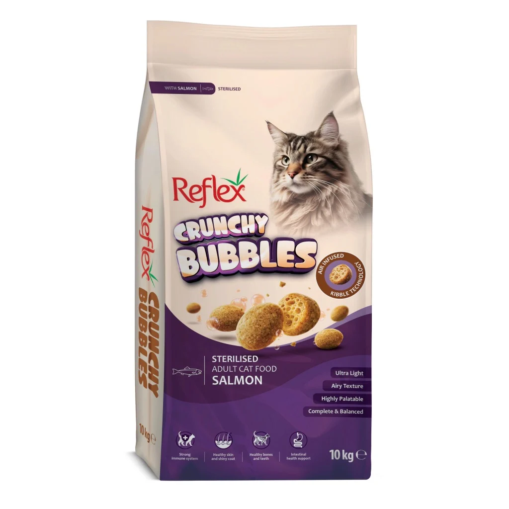 REFLEX CRUNCHY BUBBLES SOMONLU KISIRLAŞTIRILMIŞ YETİŞKİN KEDİ MAMASI 10 KG
