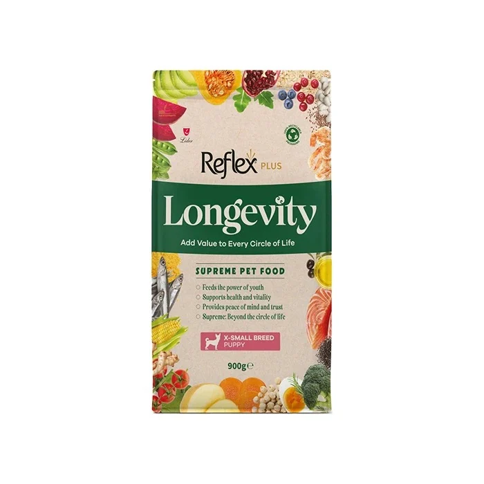 REFLEX PLUS LONGEVITY MİNİ VE KÜÇÜK IRK YAVRU KÖPEK MAMASI 900 GR