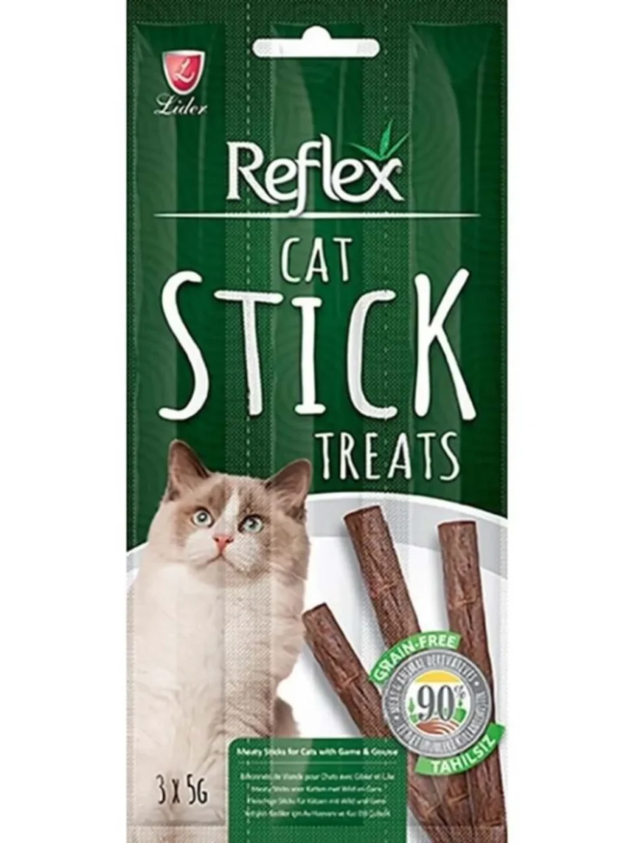 REFLEX PLUS AV HAYVANI VE KAZ ETLİ ÇUBUK YETİŞKİN KEDİ ÖDÜL MAMASI 15 G