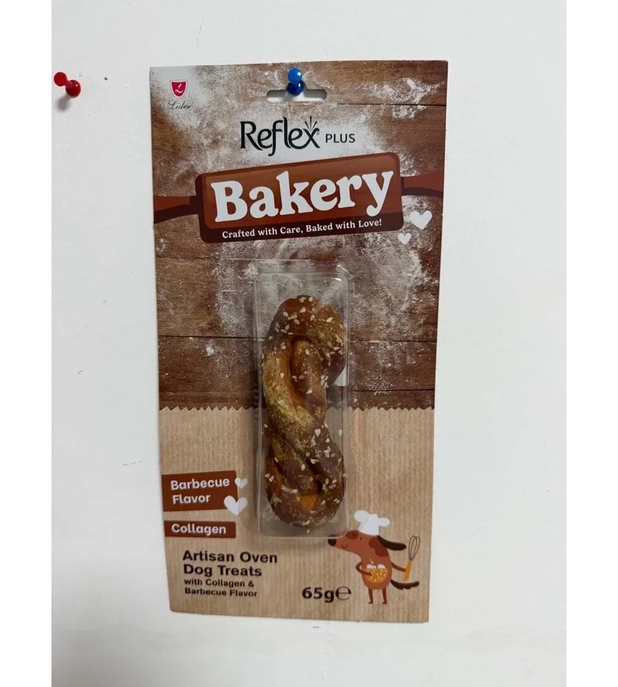 Reflex Plus Bakery Barbekü Aromalı Kolajenli Burgu Ekmek Köpek Ödül Mamasi 65g
