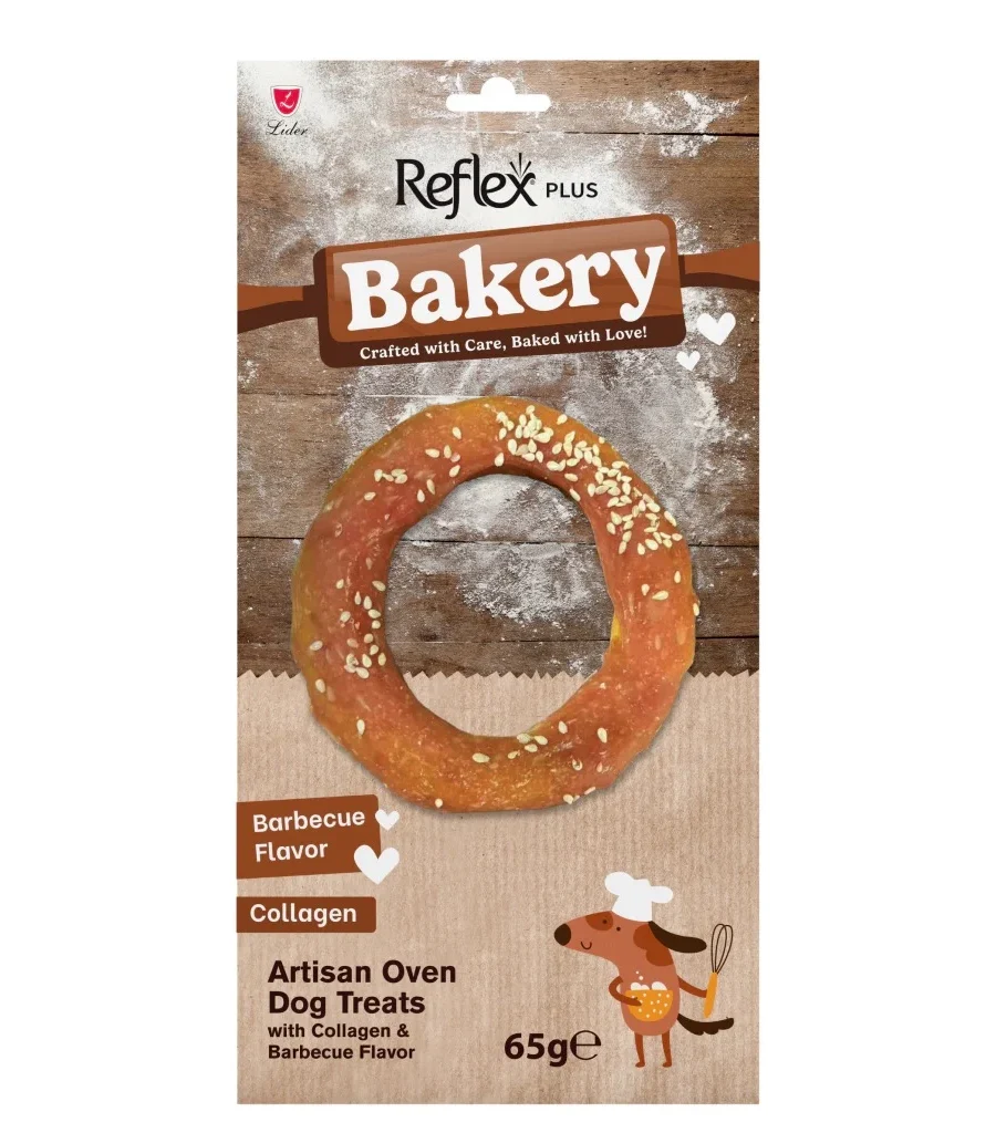 Reflex Plus Bakery Barbekü Aromalı Kolajenli Simit Köpek Ödül Mamasi 65g